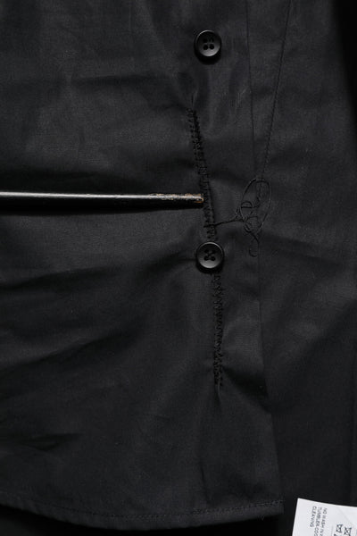 Dolce & Gabbana Schwarzes Baumwollhemd GOLD mit langen Ärmeln