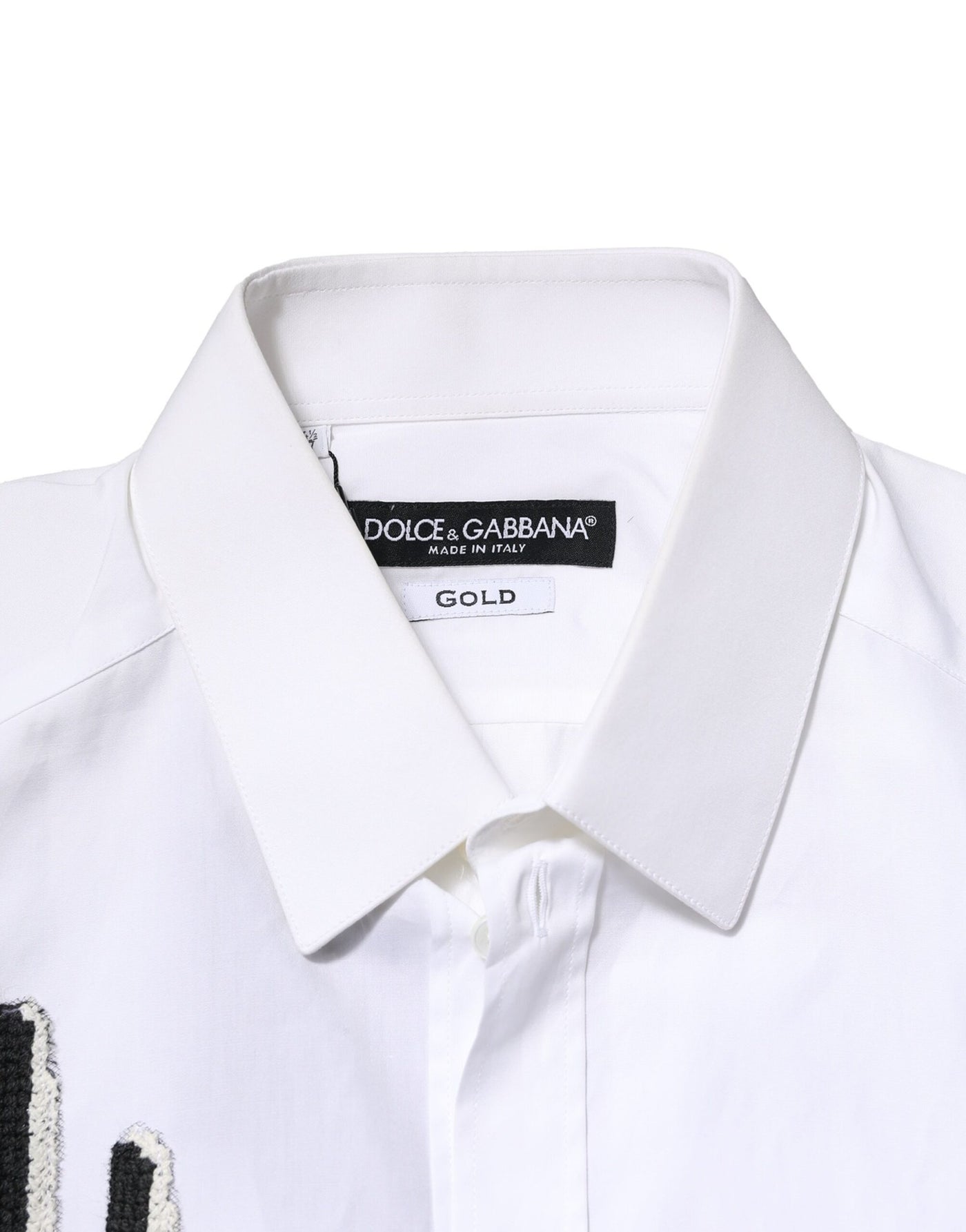 Dolce & Gabbana Weißes Hemd mit GOLD-Stickerei