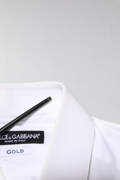 Dolce & Gabbana Weißes Hemd mit GOLD-Stickerei