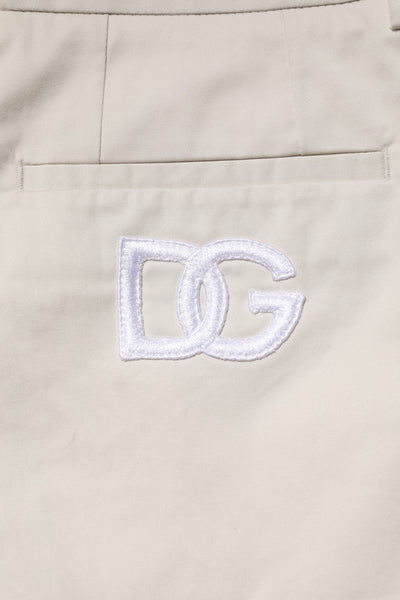 Dolce & Gabbana Beigefarbene Bermuda-Shorts aus Baumwolle mit mittlerer Taille