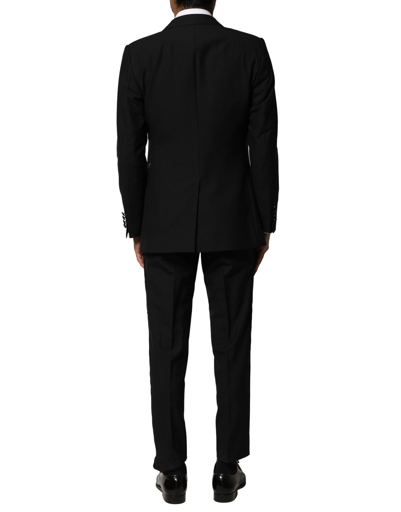 Dolce & Gabbana Schwarzer einreihiger Anzug aus Wolle (3 Teile)
