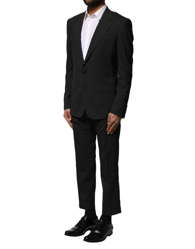 Dolce & Gabbana Schwarzer einreihiger Anzug aus Wolle (2 Teile)