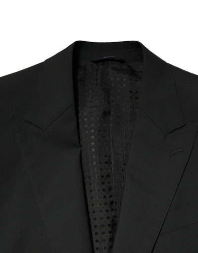 Dolce & Gabbana Schwarzer einreihiger Anzug aus Wolle (2 Teile)