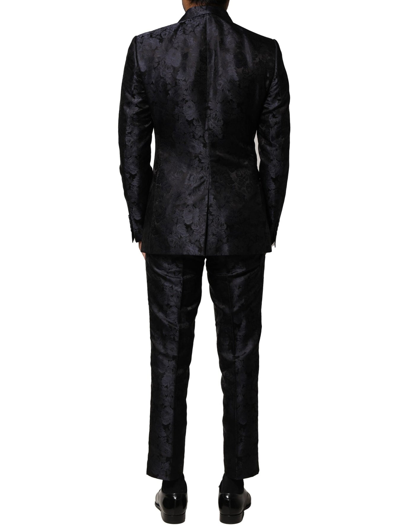 Dolce & Gabbana Schwarzer Jacquard 3 Stück einreihiger Anzug