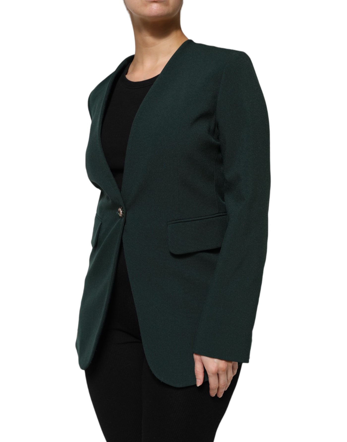 Maison Margiela Grüner einreihiger Mantel Jacke mit einem Knopf