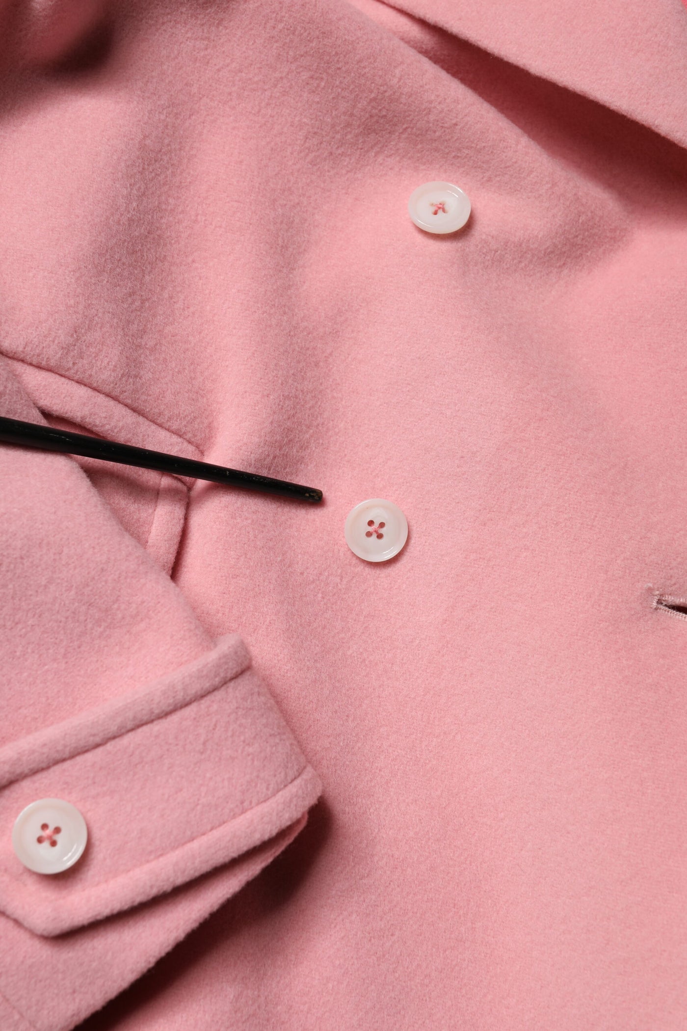 PINK MEMORIES Rosafarbener Wollblazer Mantel Jacke doppelreihig