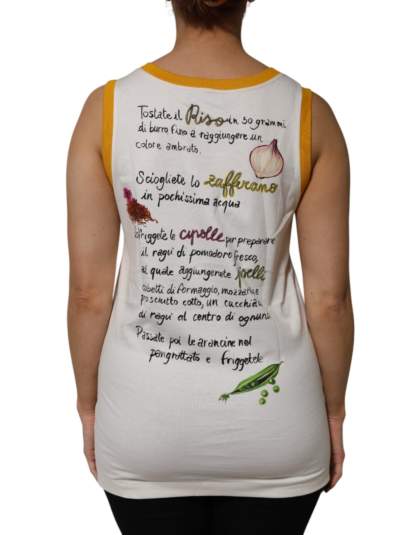 Dolce & Gabbana Weißes Araneine Siciliane Ärmelloses Tank-Top