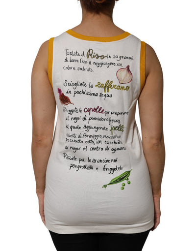 Dolce & Gabbana Weißes Araneine Siciliane Ärmelloses Tank-Top