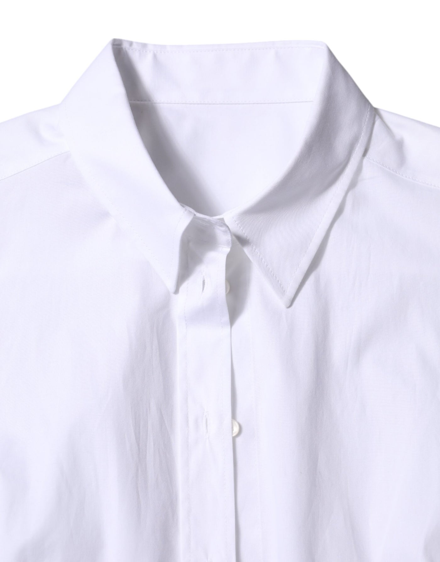 Dolce & Gabbana Weißes Baumwollhemd mit Kragen und langen Ärmeln