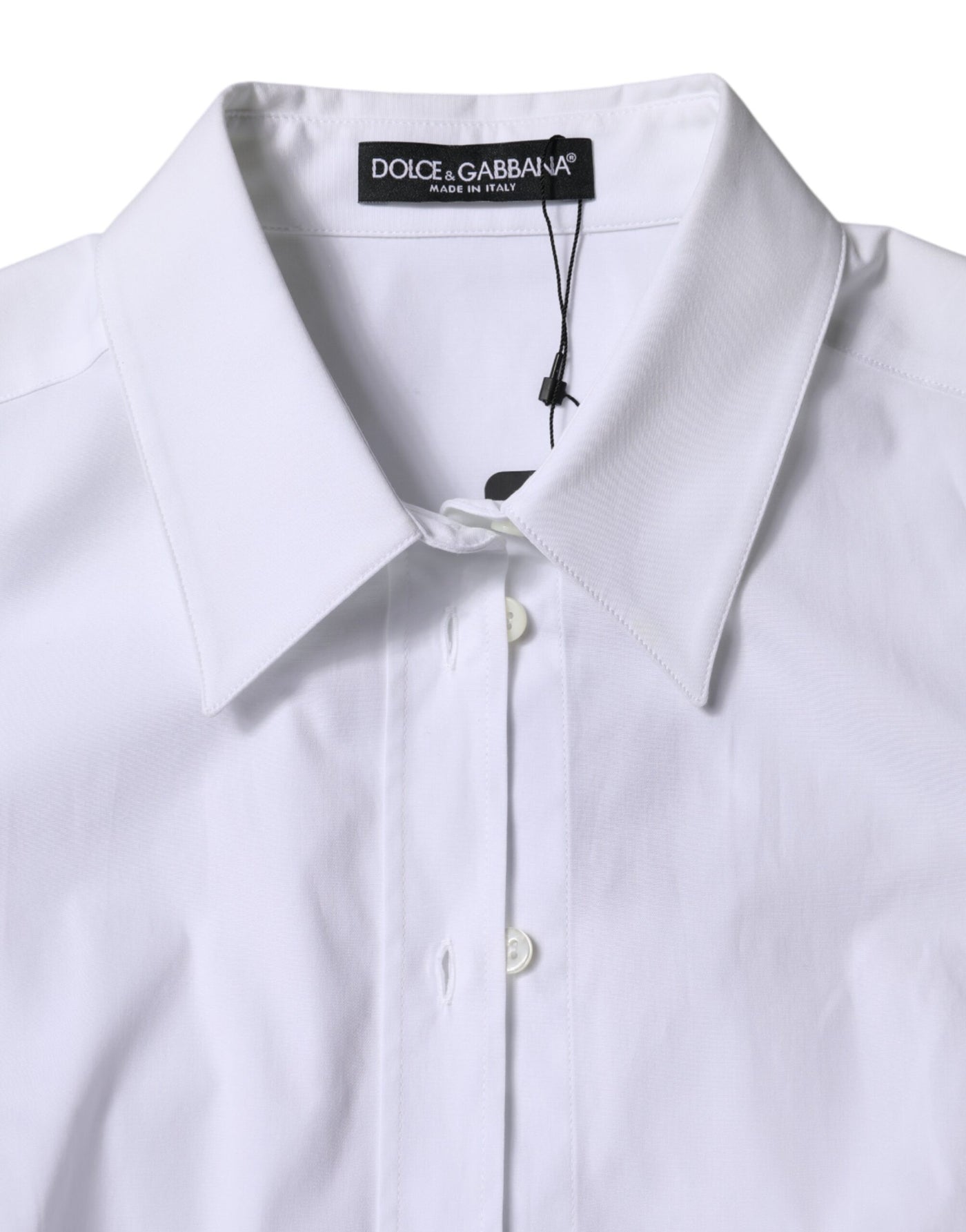 Dolce & Gabbana Weißes Baumwollhemd mit Kragen und langen Ärmeln