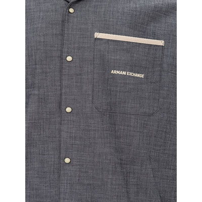 Armani Exchange Blaues Baumwollhemd