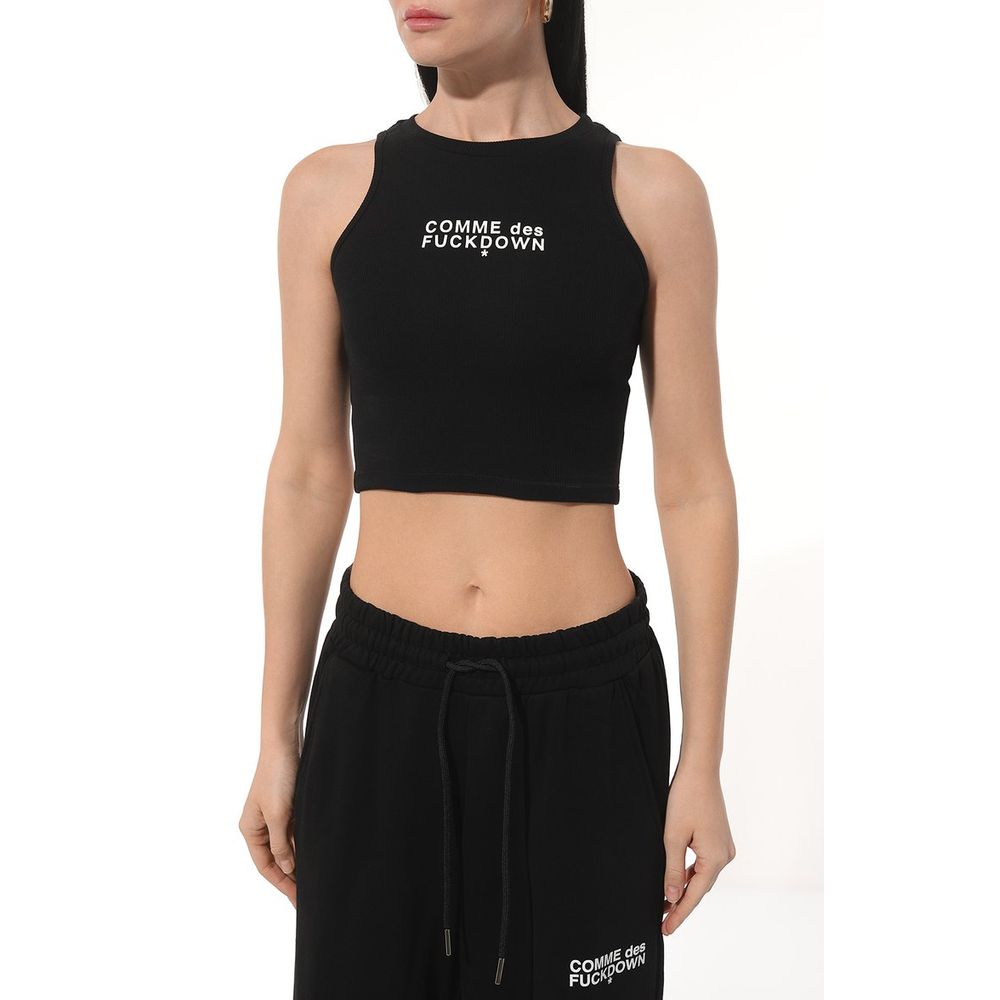 Comme Des Fuckdown Schwarze Baumwoll-Oberteile &amp