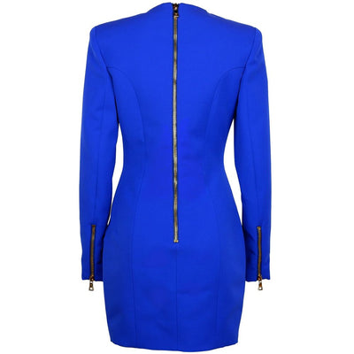 Balmain Blaues Kleid aus Wolle