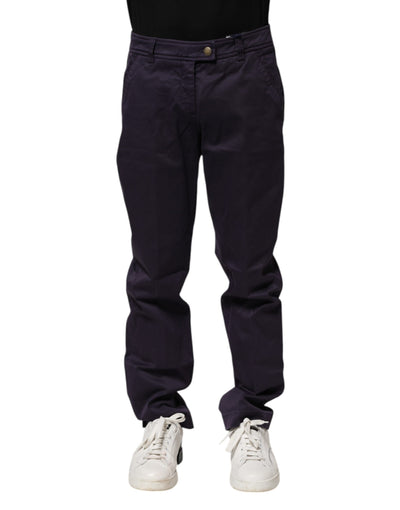 Incotex Dunkellila Mittlere Taille Casual Straight Pants