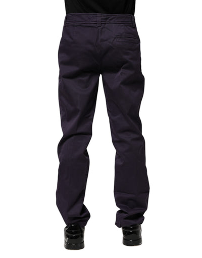 Incotex Dunkellila Mittlere Taille Casual Straight Pants