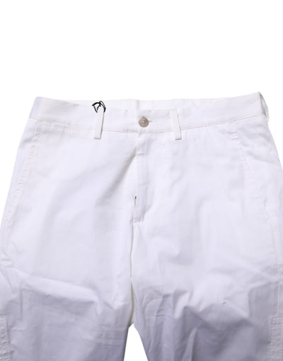 Dolce & Gabbana Weiße Baumwoll-Stretch Herren Denim Bermuda Shorts