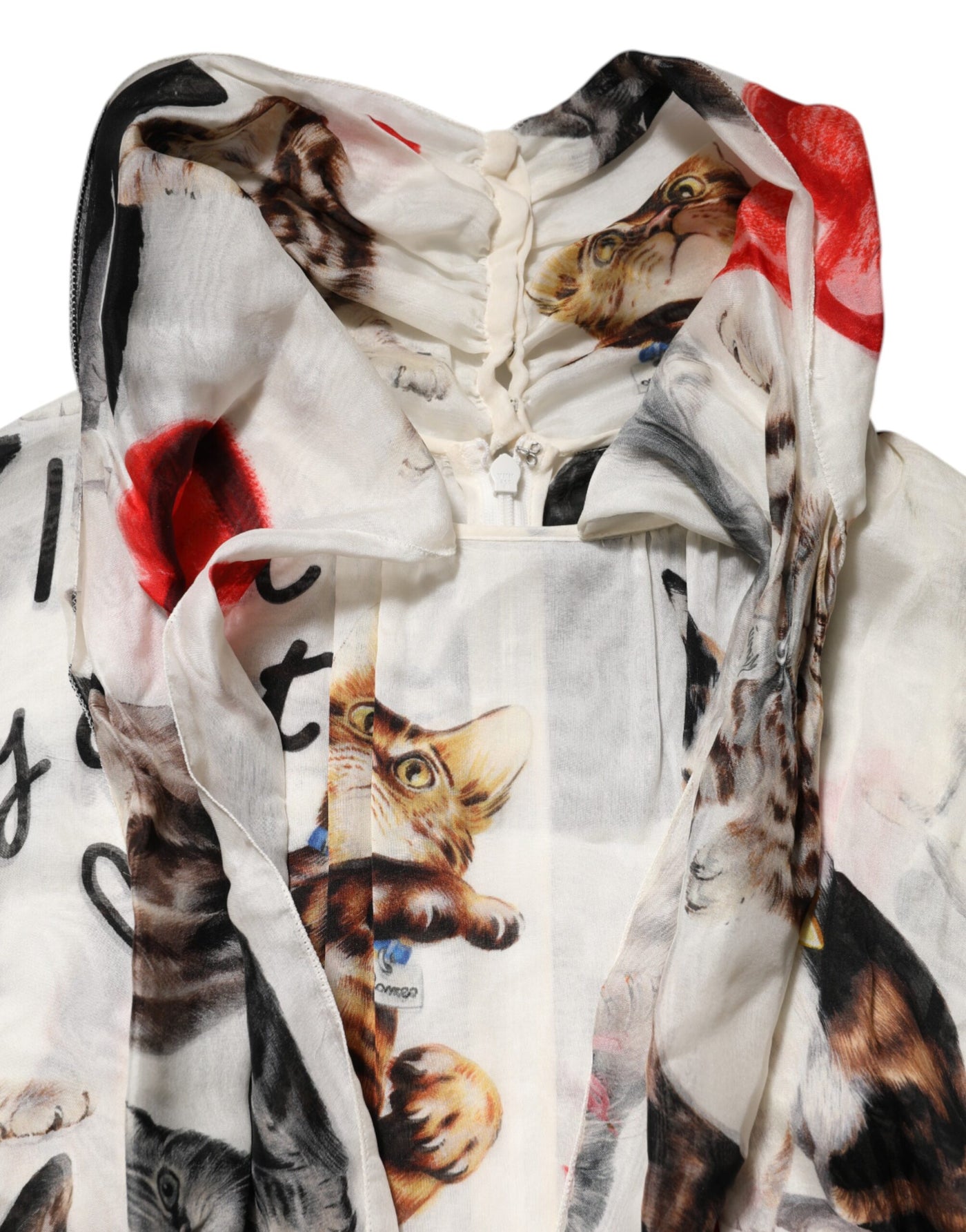 Dolce & Gabbana Multicolor Animal Print Seiden-Ascot-Maxikleid