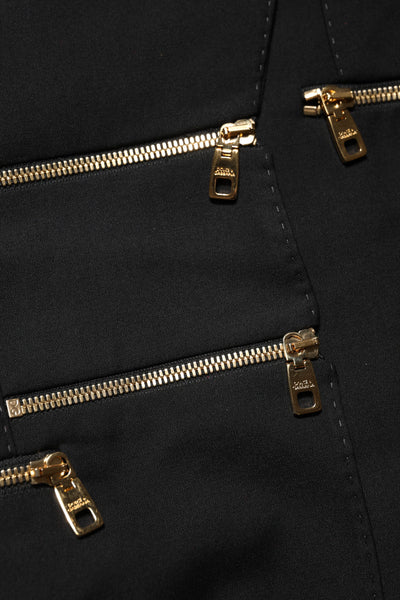 Dolce & Gabbana Schwarze Blazerjacke aus Wolle mit Reißverschluss