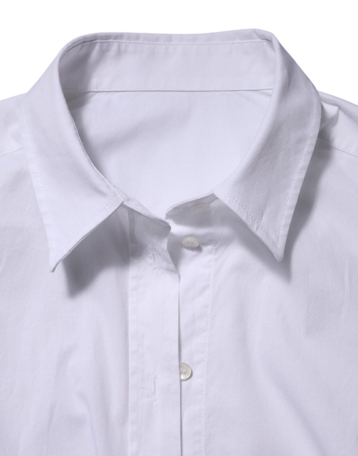 Dolce & Gabbana Weißes Baumwollhemd mit langen Ärmeln und Kragen