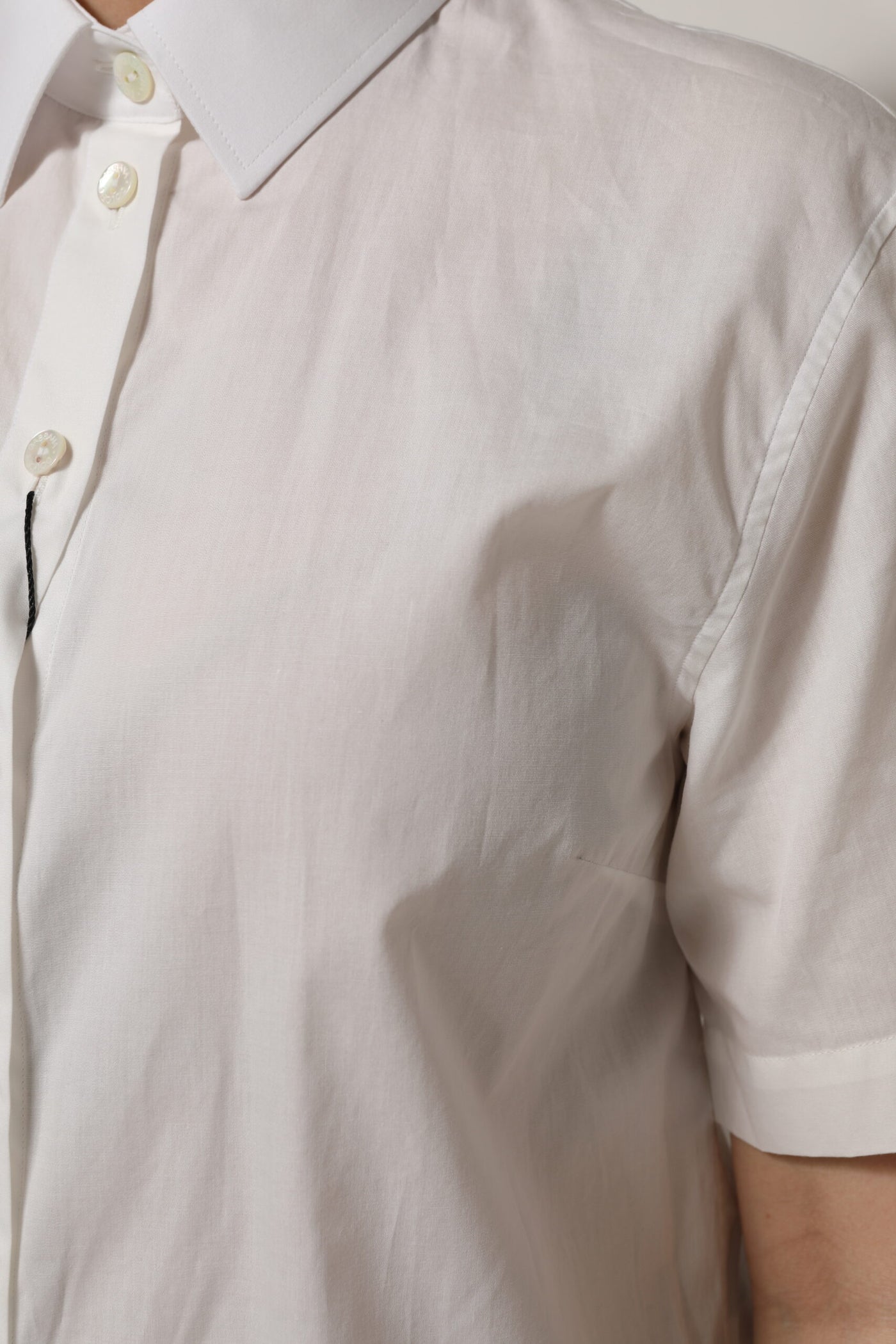 Dolce & Gabbana Weißes Baumwoll-Shirt mit kurzen Ärmeln und Kragen