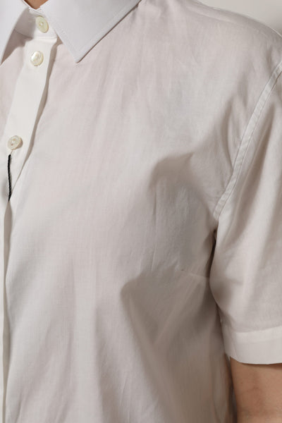 Dolce & Gabbana Weißes Baumwoll-Shirt mit kurzen Ärmeln und Kragen