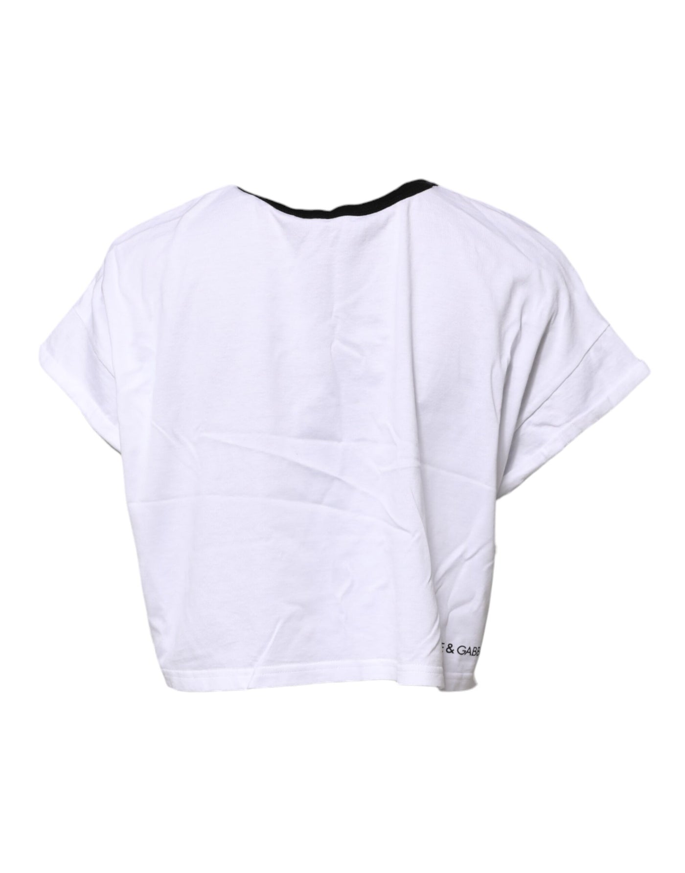 Dolce & Gabbana Weißes T-Shirt mit Rundhalsausschnitt und Grafikdruck