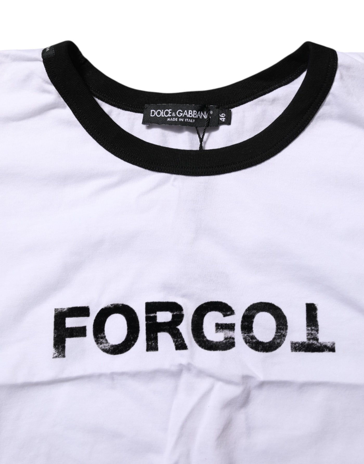 Dolce & Gabbana Weißes T-Shirt mit Rundhalsausschnitt und Grafikdruck