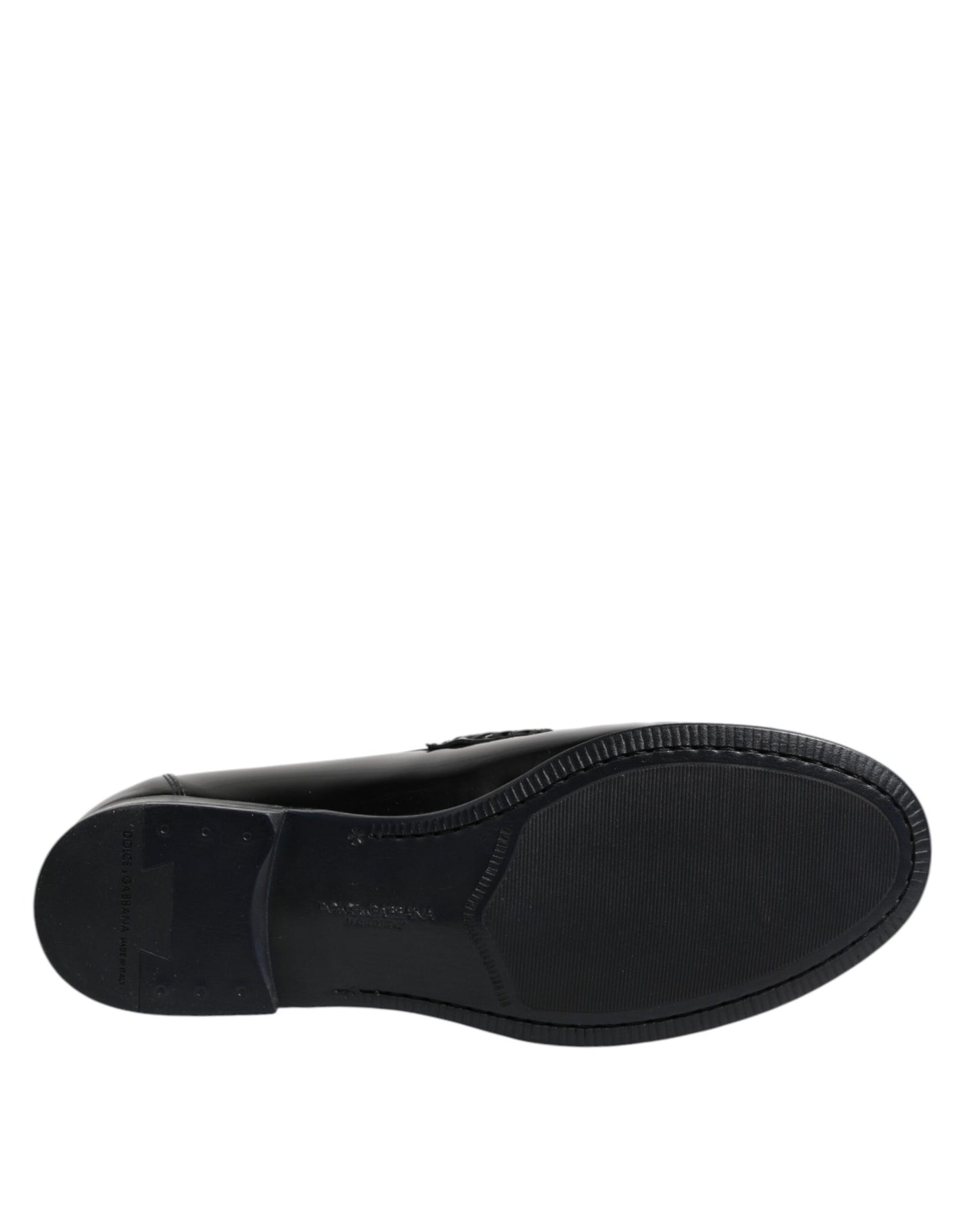 Dolce & Gabbana Schwarz Leder Slip On Loafers Kleid Schuhe