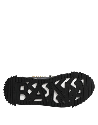 Dolce & Gabbana Schwarze Leder Nieten Riemchensandalen Schuhe