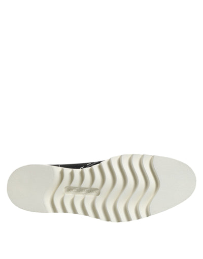 Dolce & Gabbana Schwarz Weiß Leder Stiefelette Schuhe