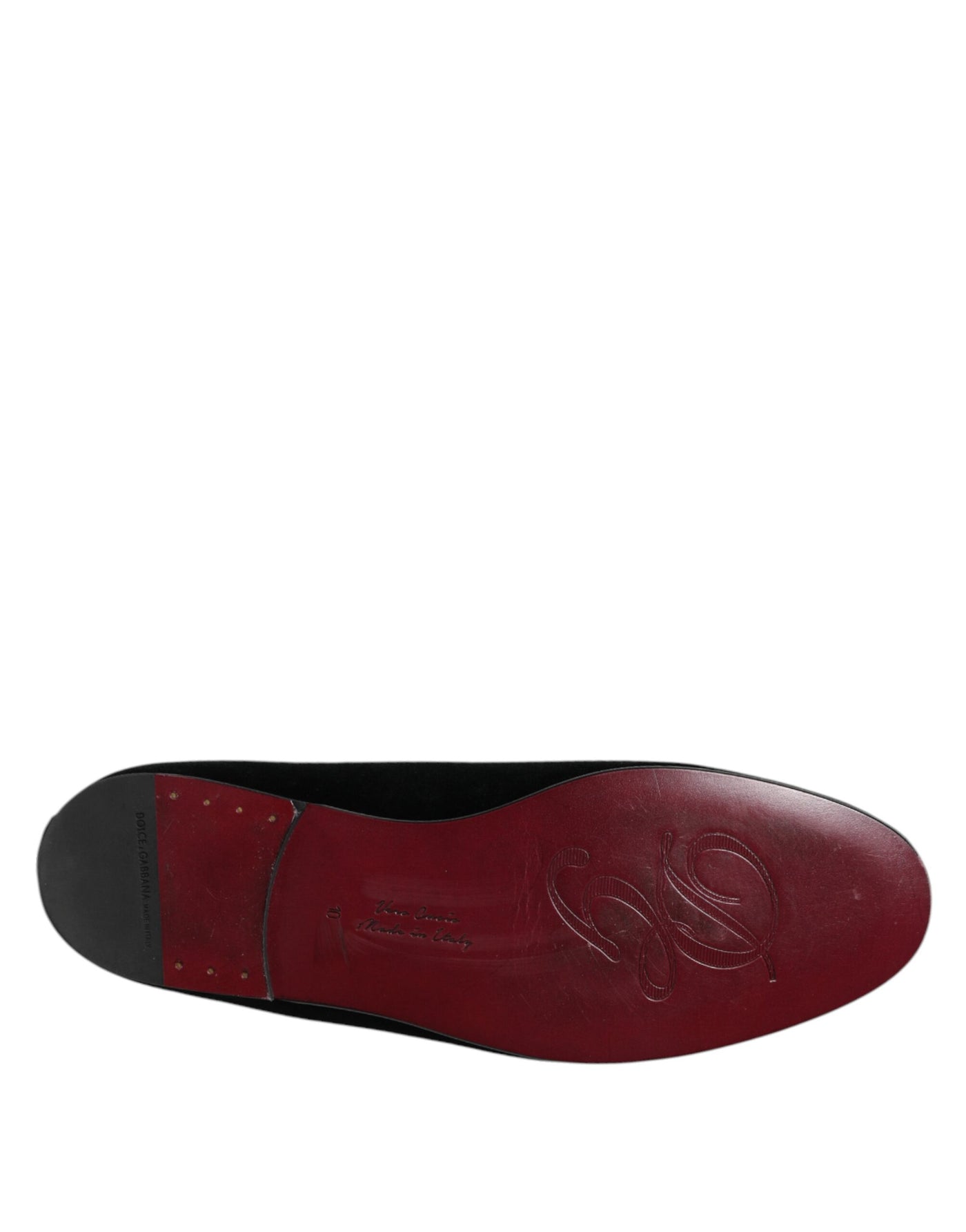 Dolce & Gabbana Schwarzer Samt Crystal Crown Loafers Kleid Schuhe