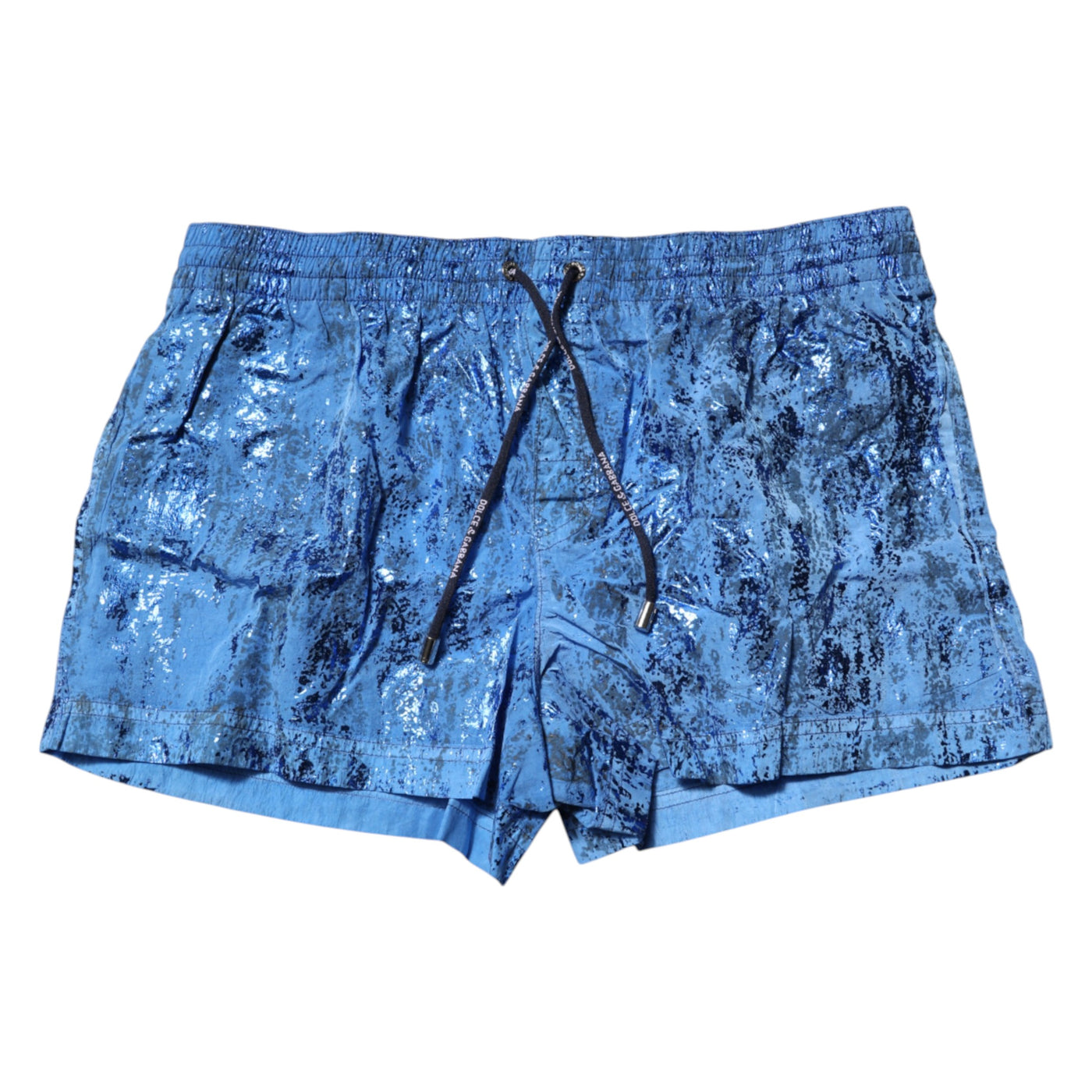 Dolce & Gabbana Blaue Logo Kordelzug Beachwear Shorts Bademode