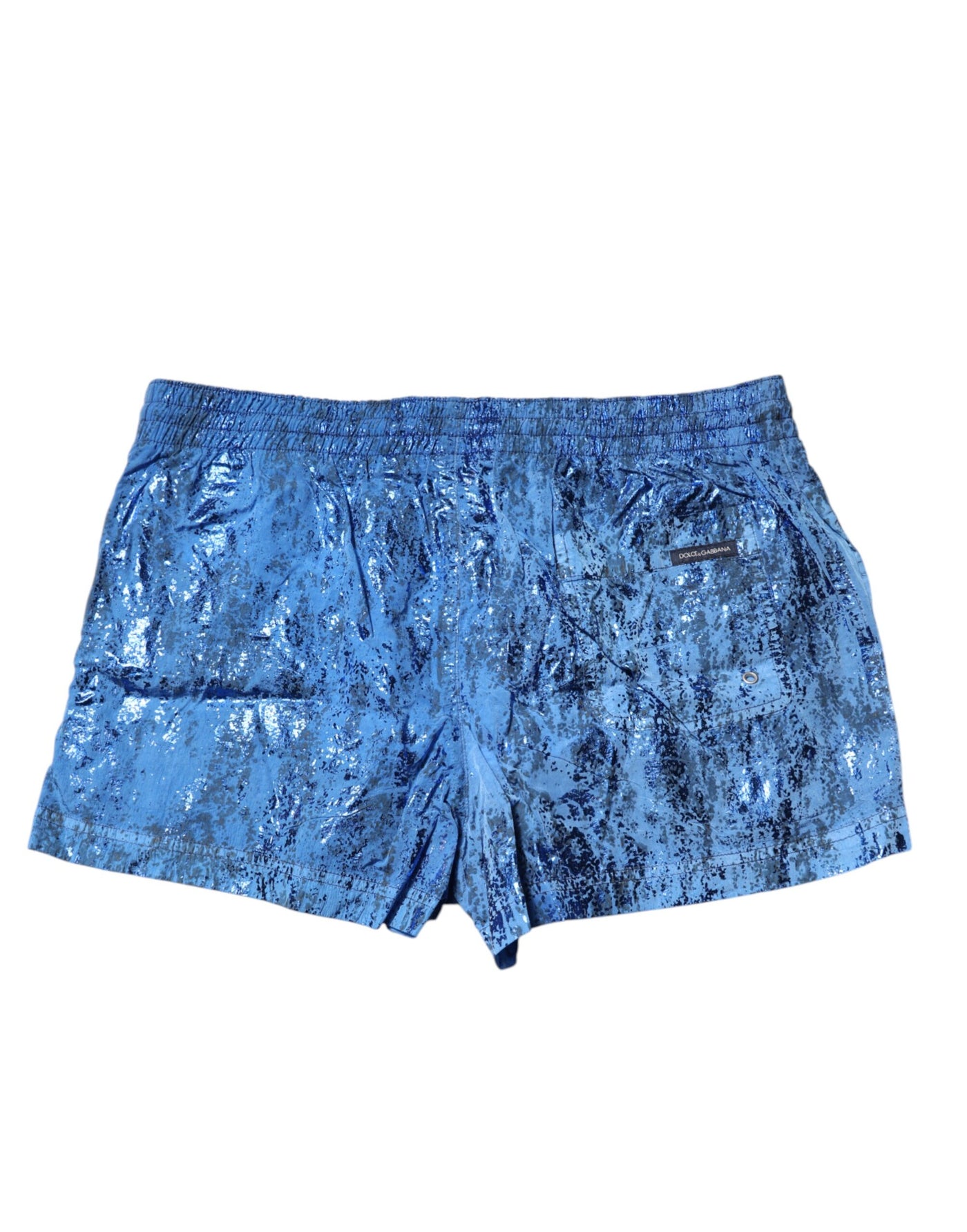 Dolce & Gabbana Blaue Logo Kordelzug Beachwear Shorts Bademode
