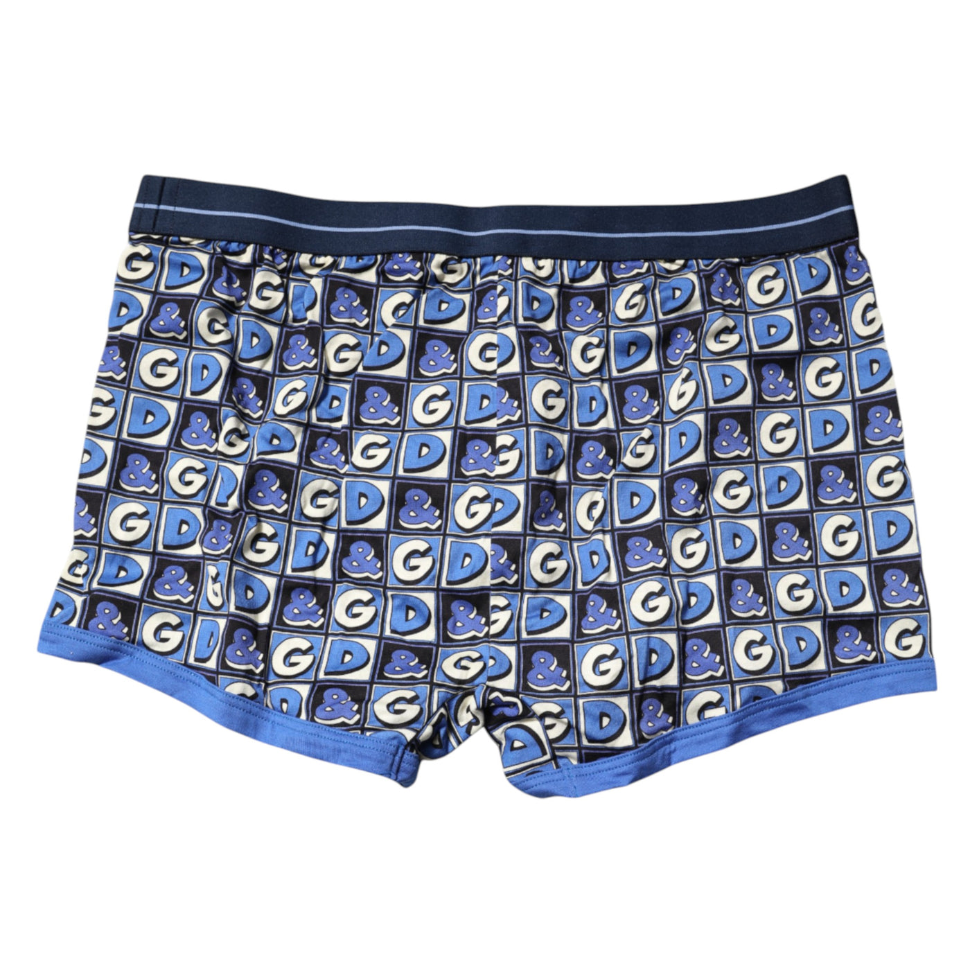 Dolce & Gabbana Blaue Baumwolle Logo-Druck Regular Boxer-Unterwäsche