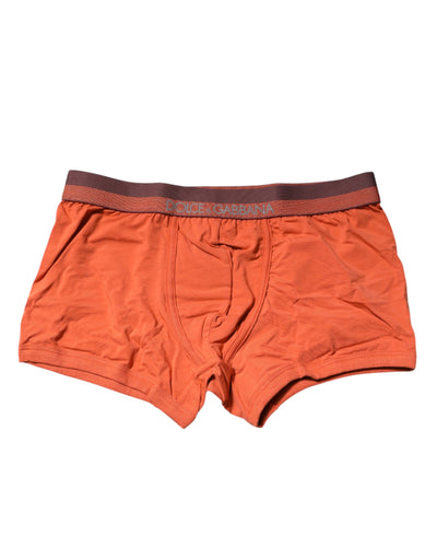Dolce & Gabbana Orange Cotton Regular Boxer Brief Unterwäsche