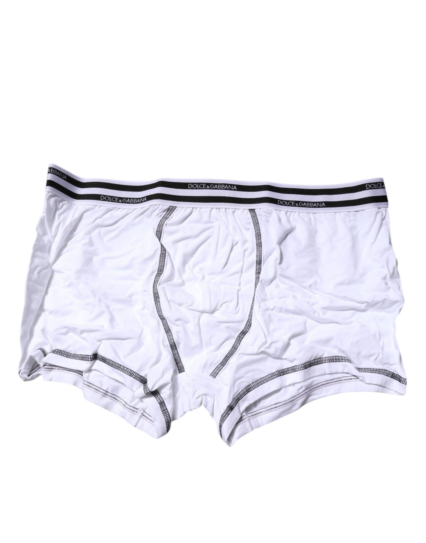Dolce & Gabbana Weiße Cotton Stretch Regular Boxer Unterwäsche