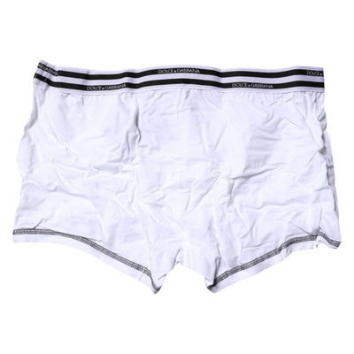 Dolce & Gabbana Weiße Cotton Stretch Regular Boxer Unterwäsche