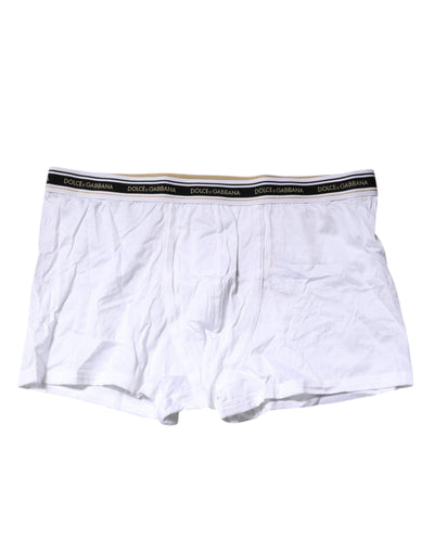 Dolce & Gabbana Weiße Cotton Stretch Regular Boxer Unterwäsche