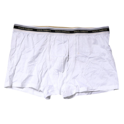 Dolce & Gabbana Weiße Cotton Stretch Regular Boxer Unterwäsche