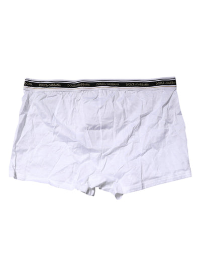 Dolce & Gabbana Weiße Cotton Stretch Regular Boxer Unterwäsche