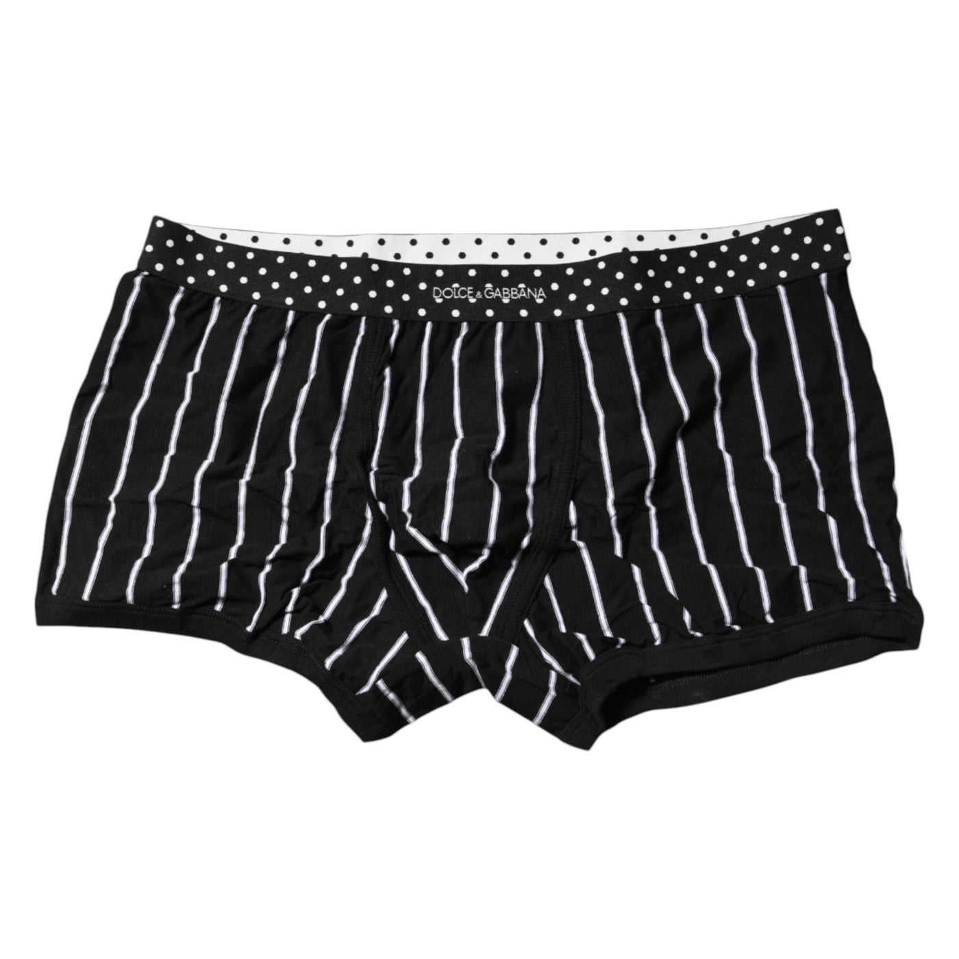 Dolce & Gabbana Schwarz-weiß gestreifte reguläre Boxer-Unterwäsche