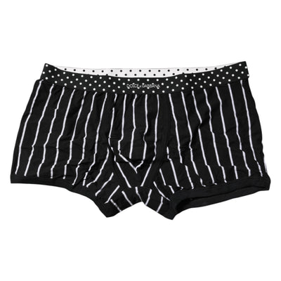 Dolce & Gabbana Schwarz-weiß gestreifte reguläre Boxer-Unterwäsche