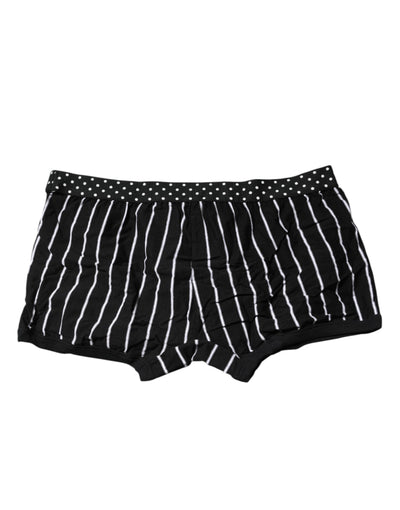 Dolce & Gabbana Schwarz-weiß gestreifte reguläre Boxer-Unterwäsche