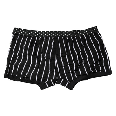 Dolce & Gabbana Schwarz-weiß gestreifte reguläre Boxer-Unterwäsche