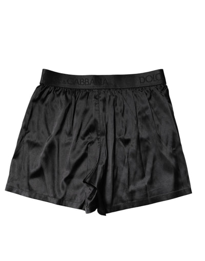 Dolce & Gabbana Schwarzes Logo Taille Regular Boxershorts Unterwäsche