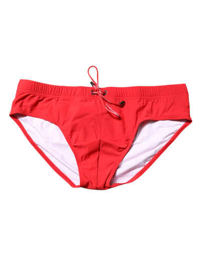 Dolce & Gabbana Rotes Logo Taille Männer Strandbekleidung kurze Bademode