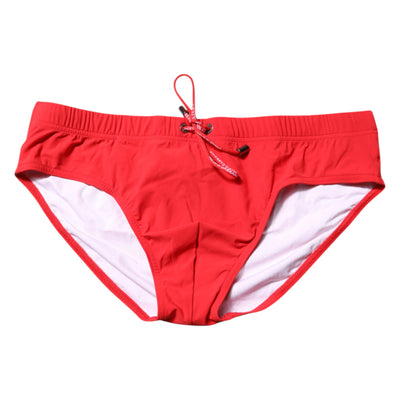 Dolce & Gabbana Rotes Logo Taille Männer Strandbekleidung kurze Bademode