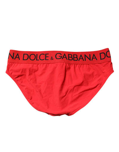 Dolce & Gabbana Rotes Logo Taille Männer Strandbekleidung kurze Bademode