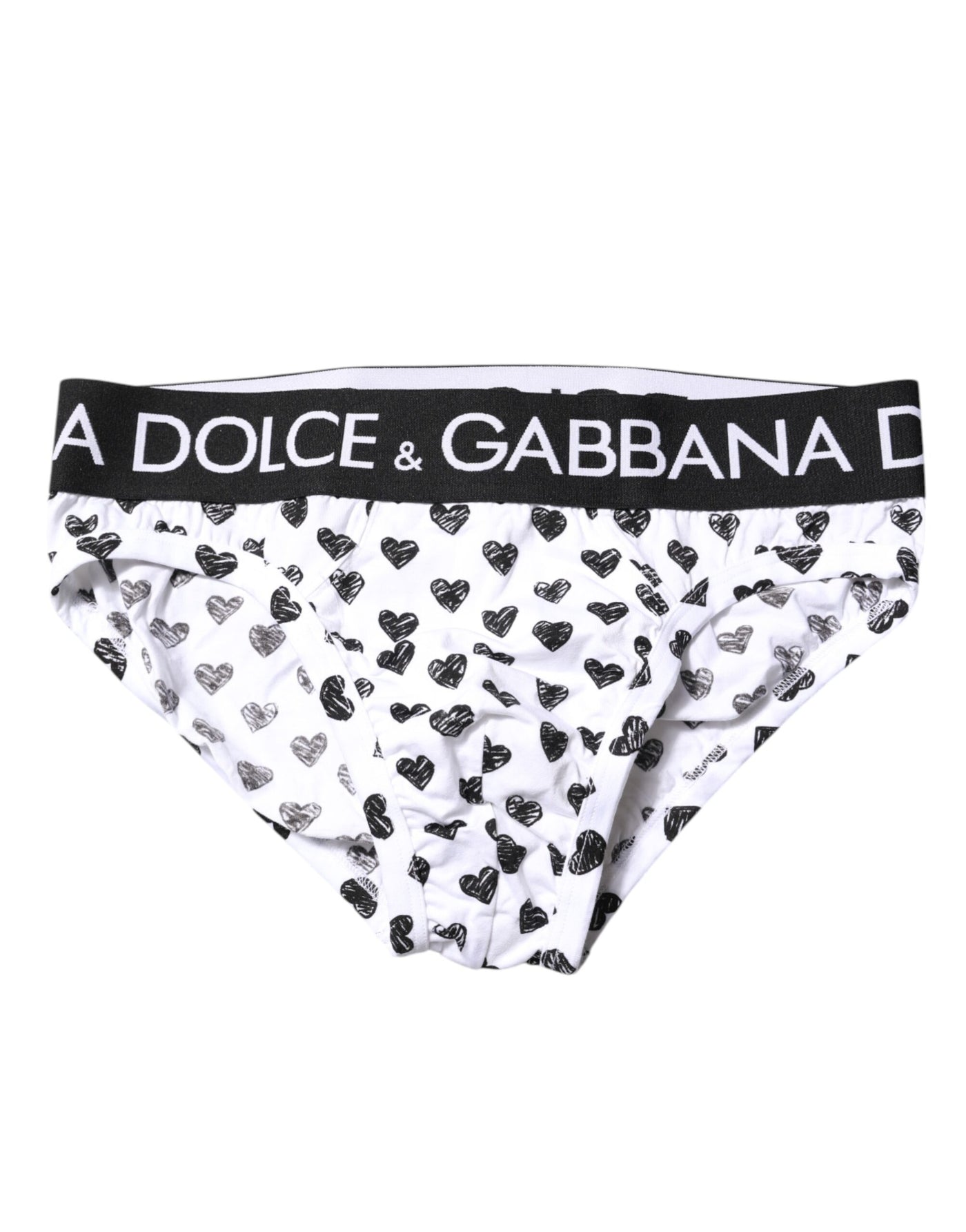 Dolce & Gabbana White Heart Printed Regular Slip Unterwäsche