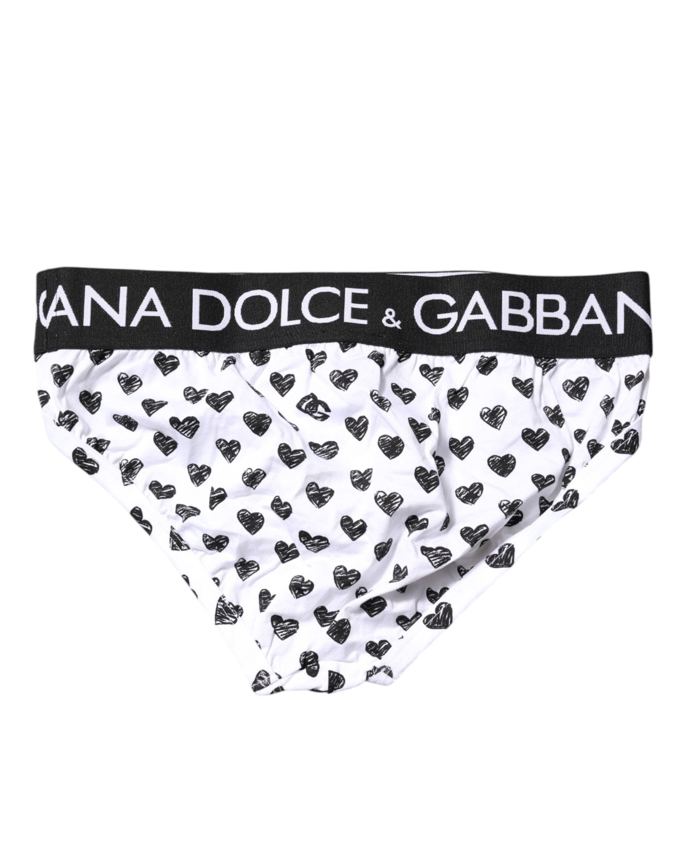 Dolce & Gabbana White Heart Printed Regular Slip Unterwäsche